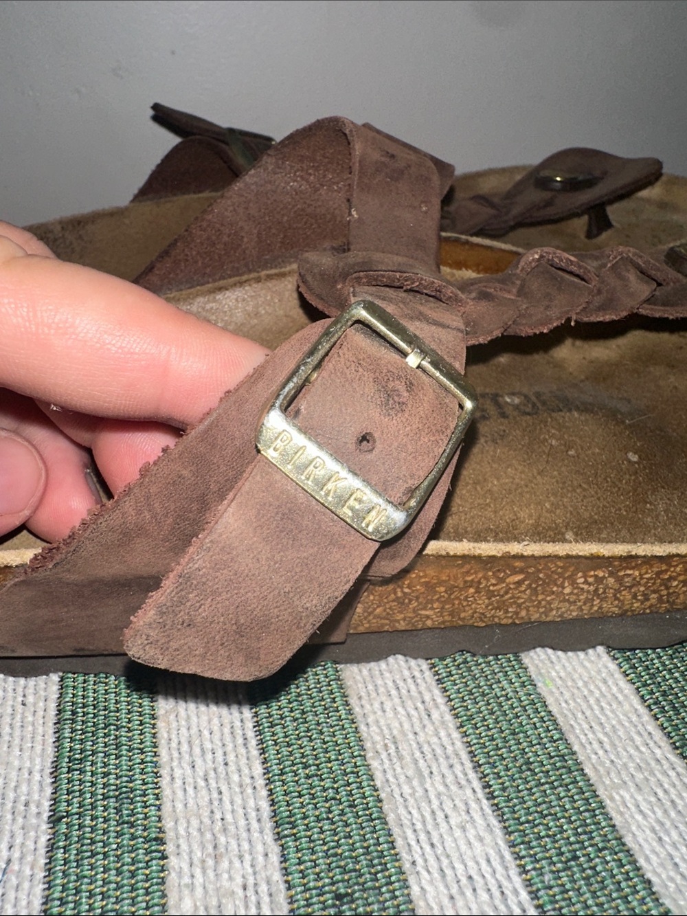 Birkenstock Brown Braided Toe-Post Sandals with Buckle - Picture 2 of 4